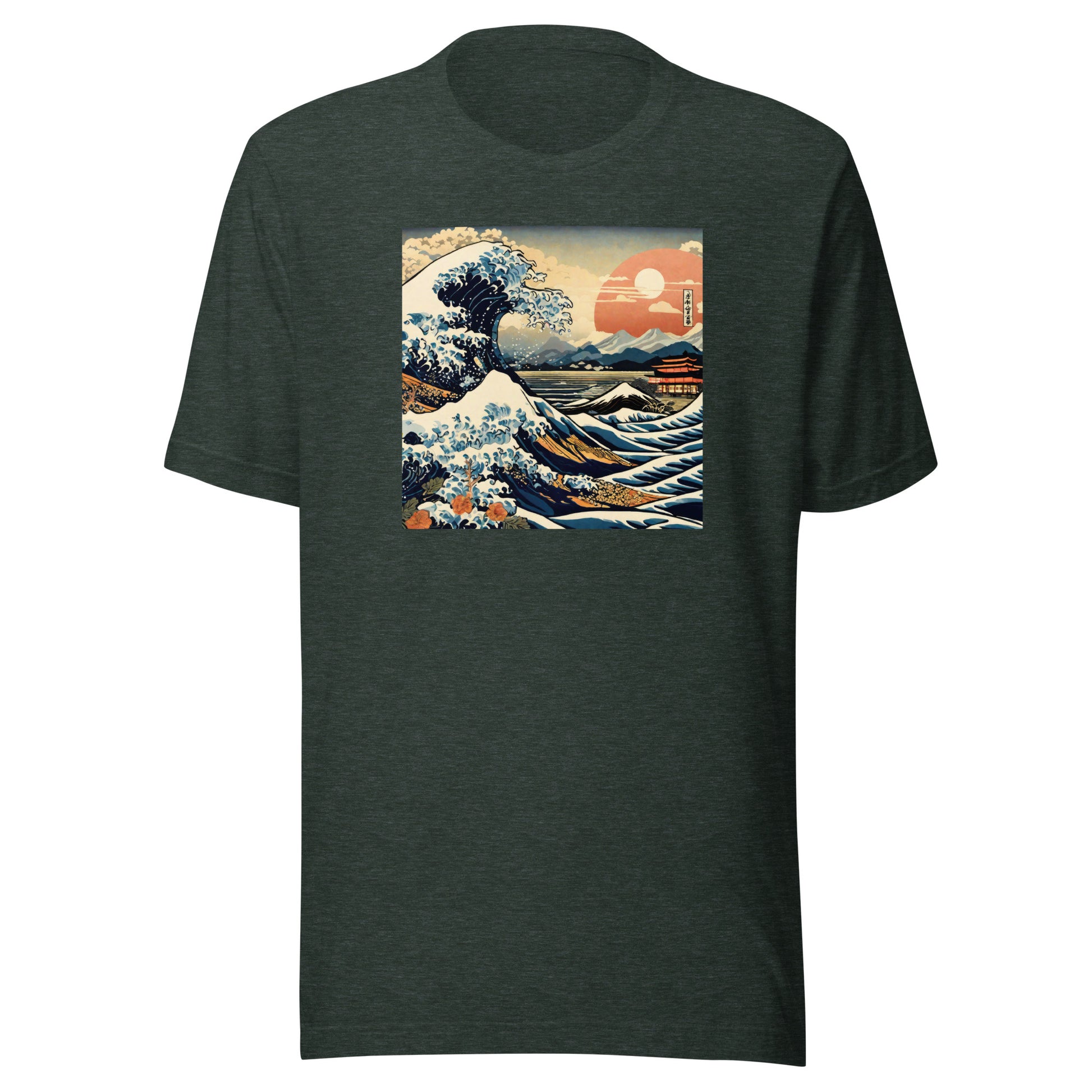 Ukiyo-e Wave Men's T-Shirt Heather Forest