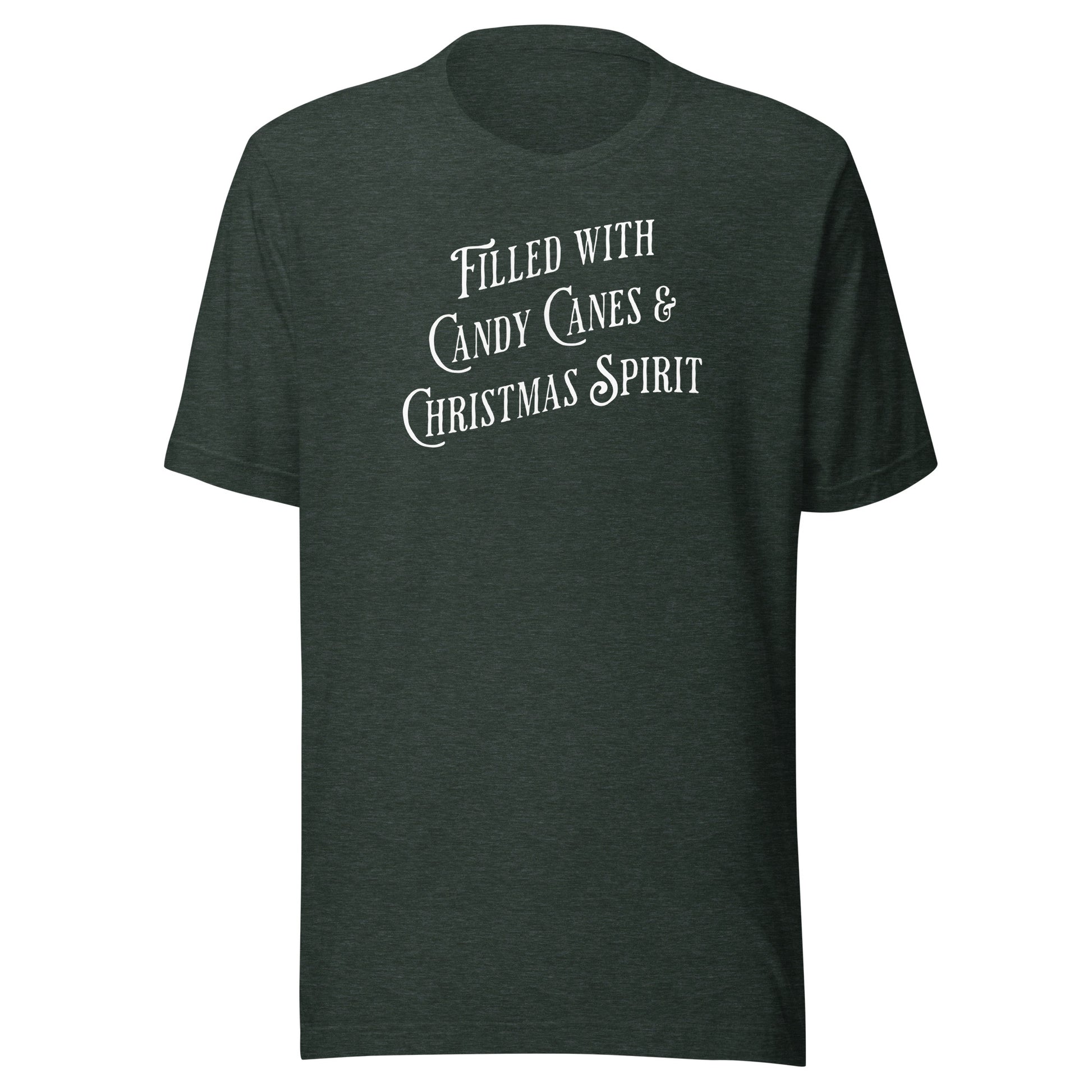 Filled with Candy Canes & Christmas Spirit Men's T-Shirt Heather Forest