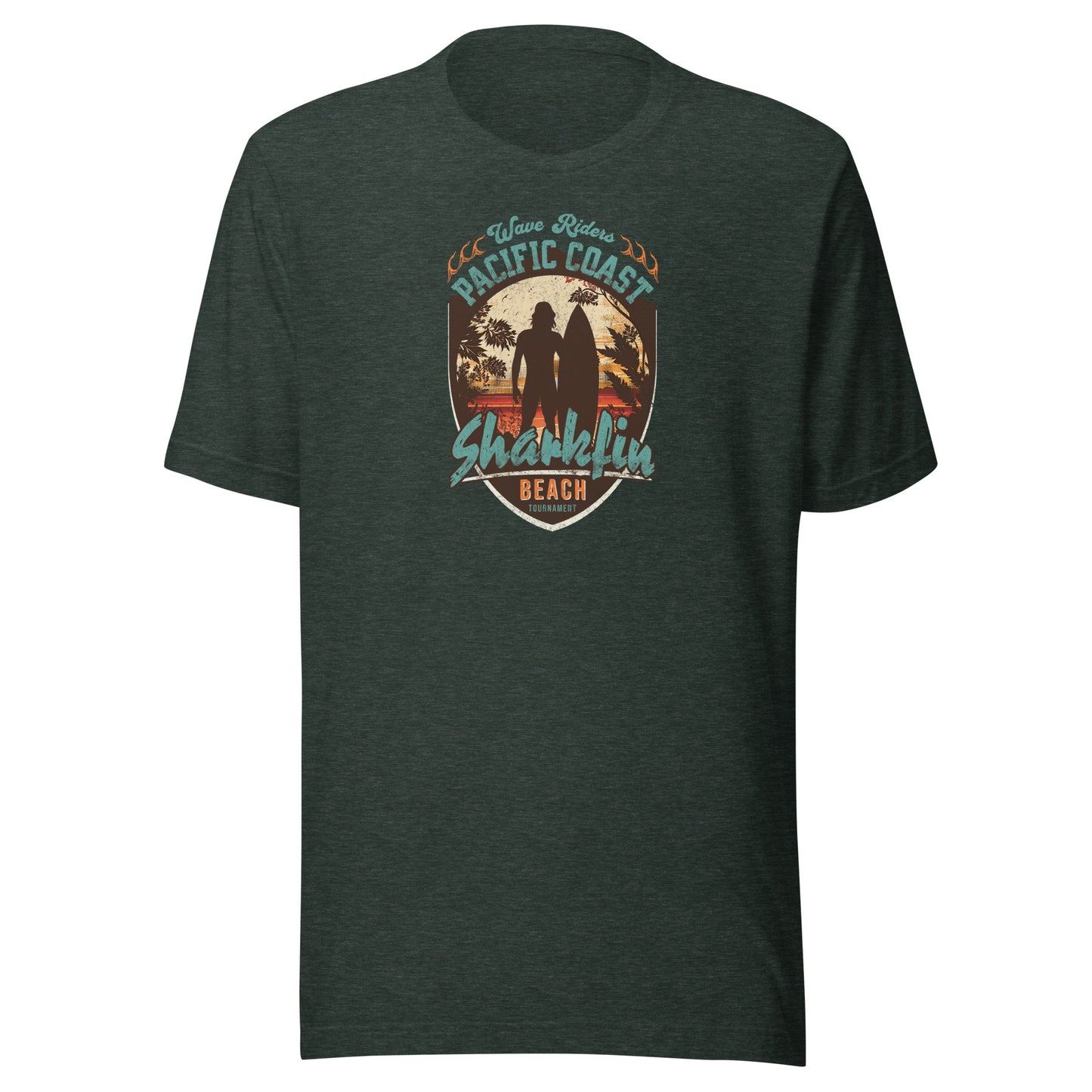 Pacific Coast Sharkfin Beach Men's T-Shirt Heather Forest