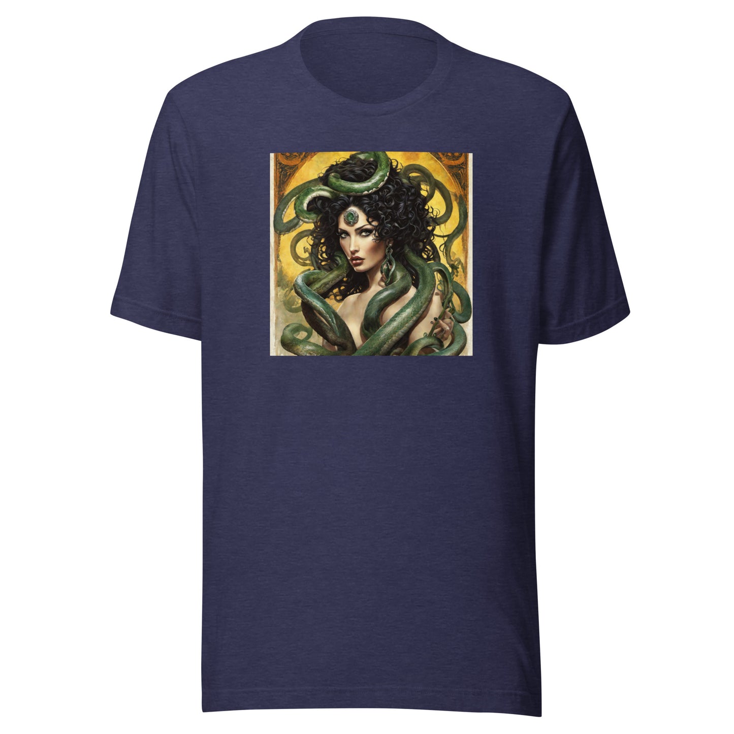 Enchanting Medusa Men's Mythology T-Shirt Heather Midnight Navy