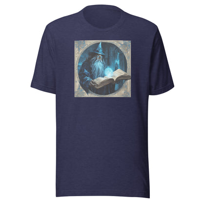 Wizard with Spell Book Men's T-Shirt Heather Midnight Navy