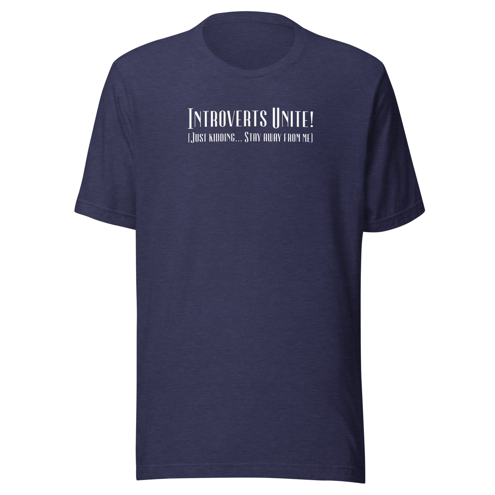 Introverts Unite Men's Funny T-Shirt Heather Midnight Navy