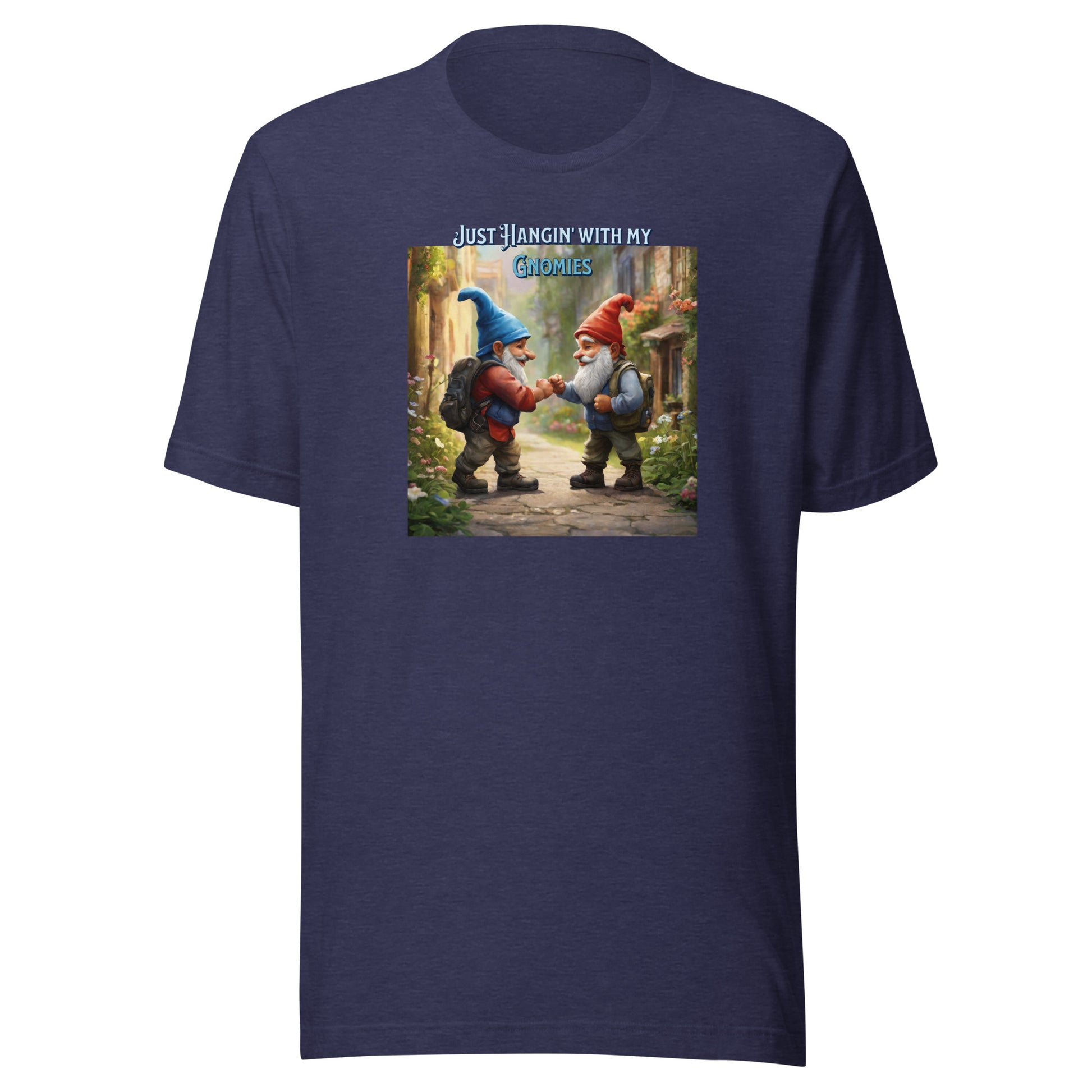 Just Hangin' with my Gnomies Men's Funny T-Shirt Heather Midnight Navy