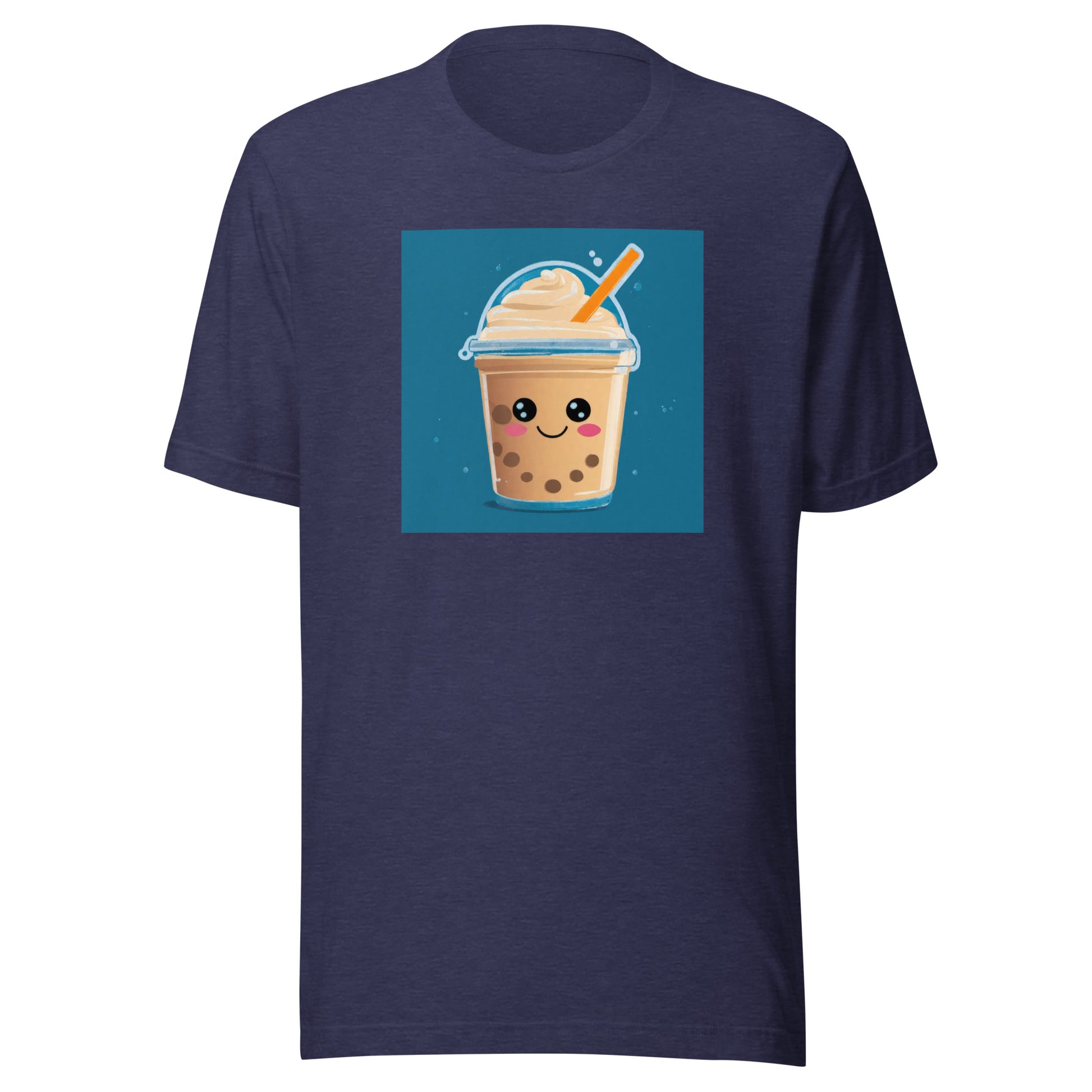 Boba Bubble Milk Tea Men's Funny T-Shirt Heather Midnight Navy