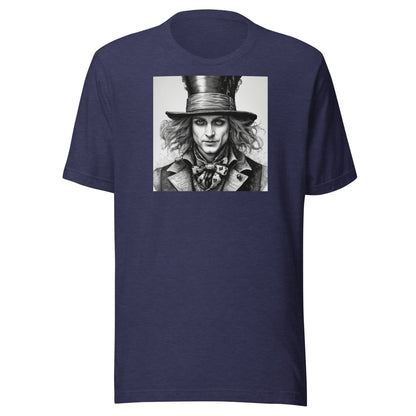 Serenely Eccentric Mad Hatter Men's T-Shirt Heather Midnight Navy