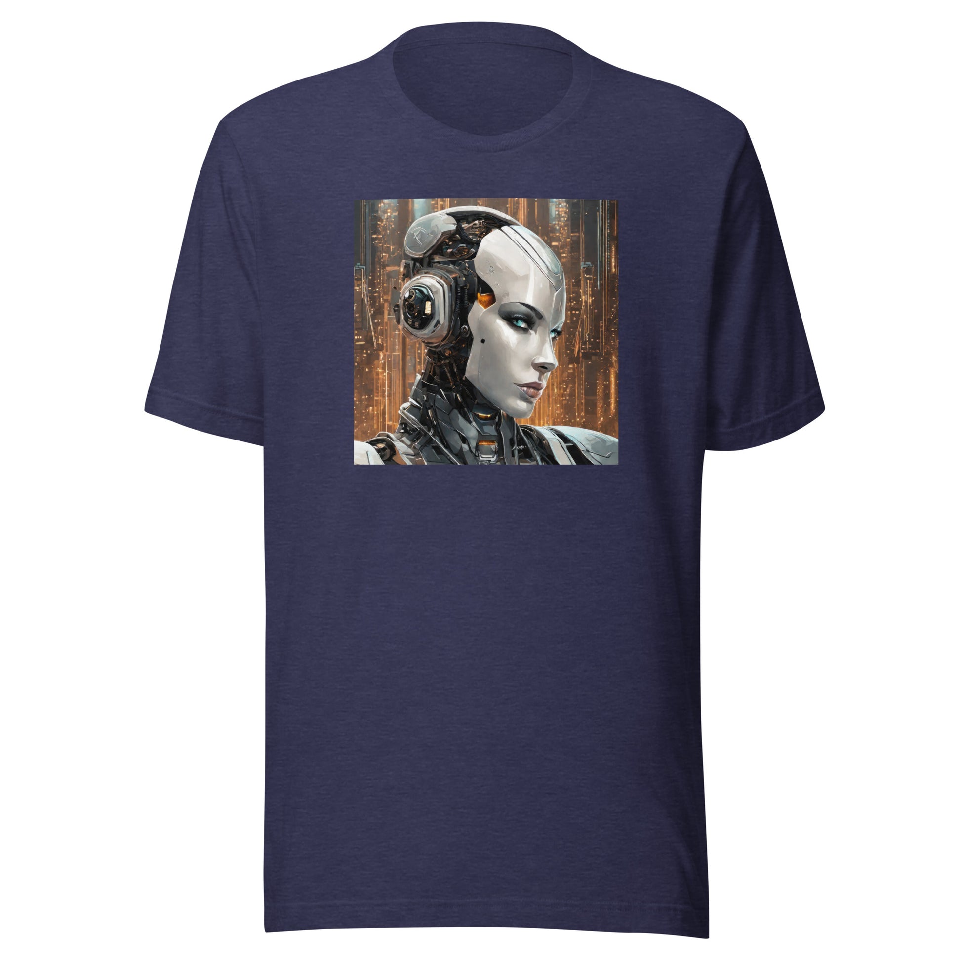 Anthropomorphic Robot Men's Sci-Fi T-Shirt Heather Midnight Navy