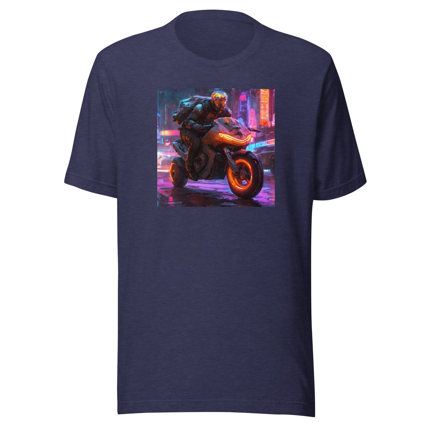 Cyberpunk Motorcycle Men's T-Shirt Heather Midnight Navy