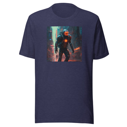 Futuristic Space Suit Men's Sci-Fi T-Shirt Heather Midnight Navy