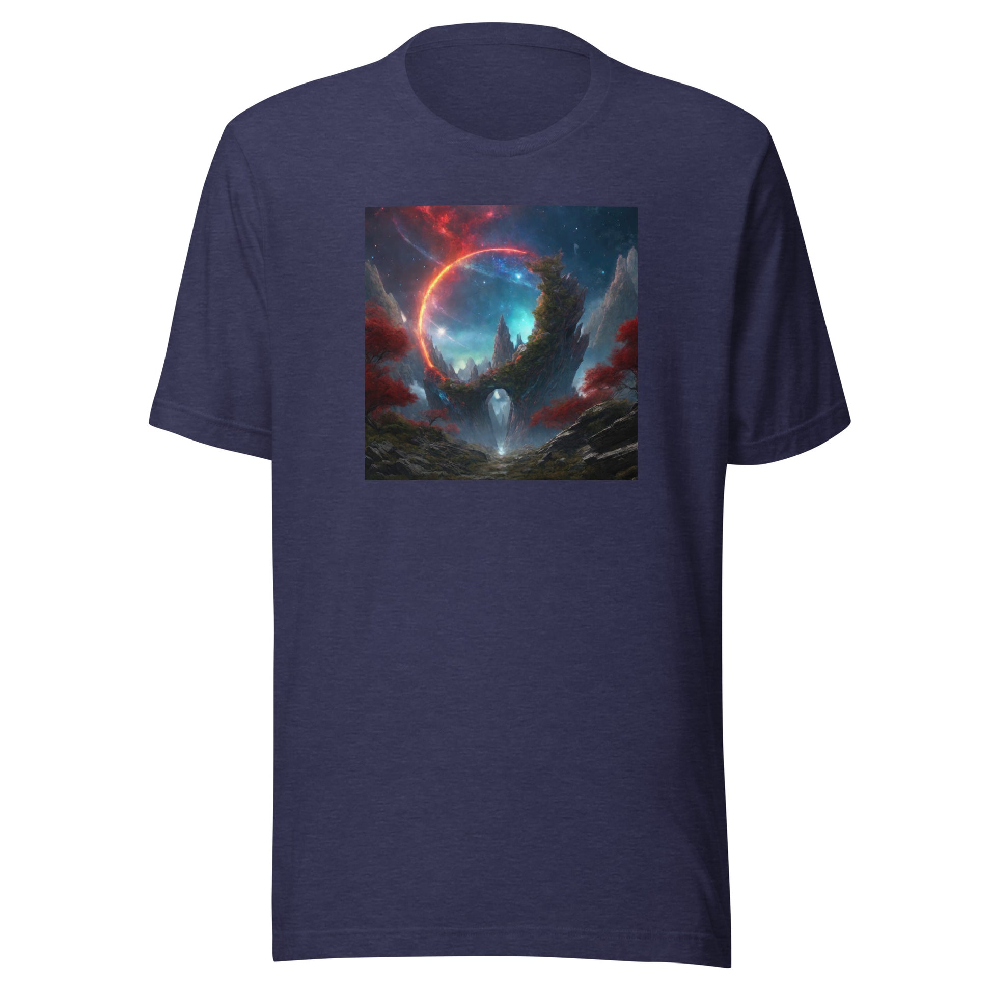 Ring of Fire Futuristic Landscape Men's Graphic Tee Heather Midnight Navy