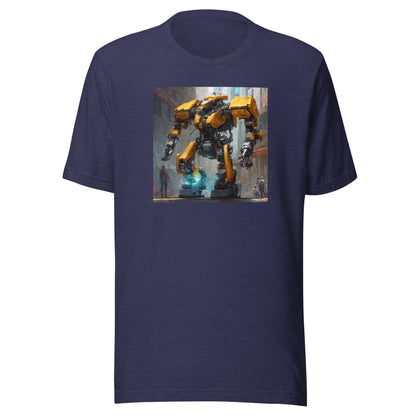 Yellow Mechanical Marvel Men's T-Shirt Heather Midnight Navy