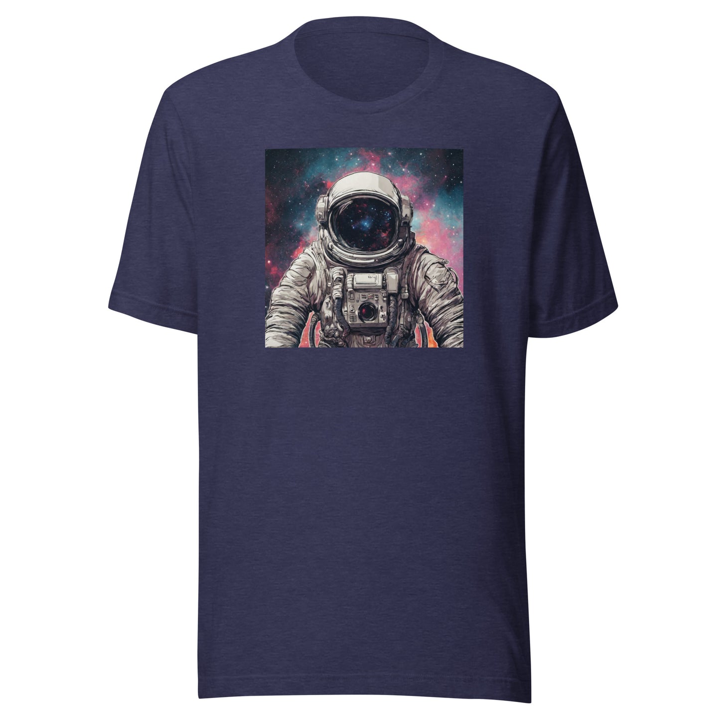 Galactic Astronaut Men's Graphic Tee Heather Midnight Navy