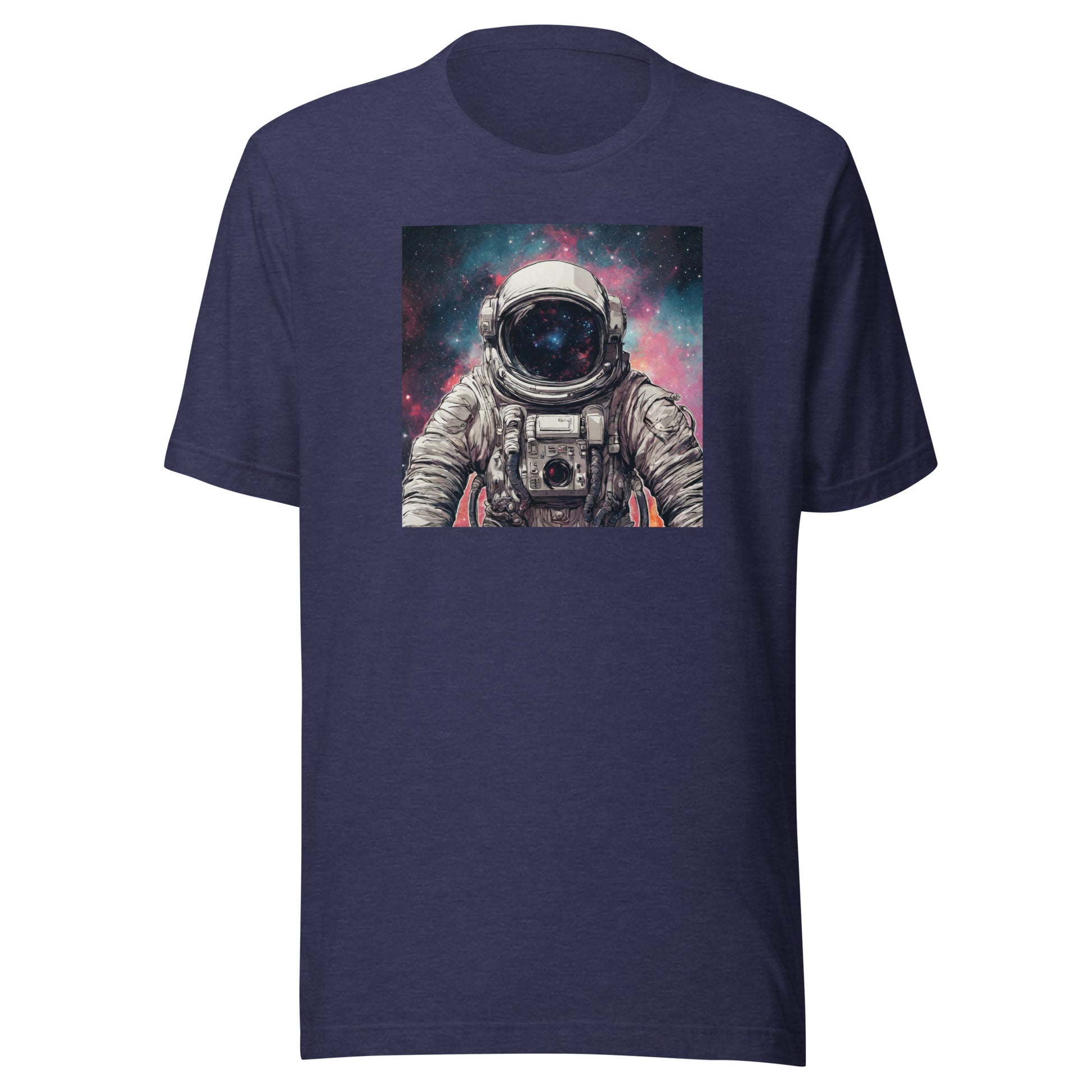 Galactic Astronaut Men's Graphic Tee Heather Midnight Navy