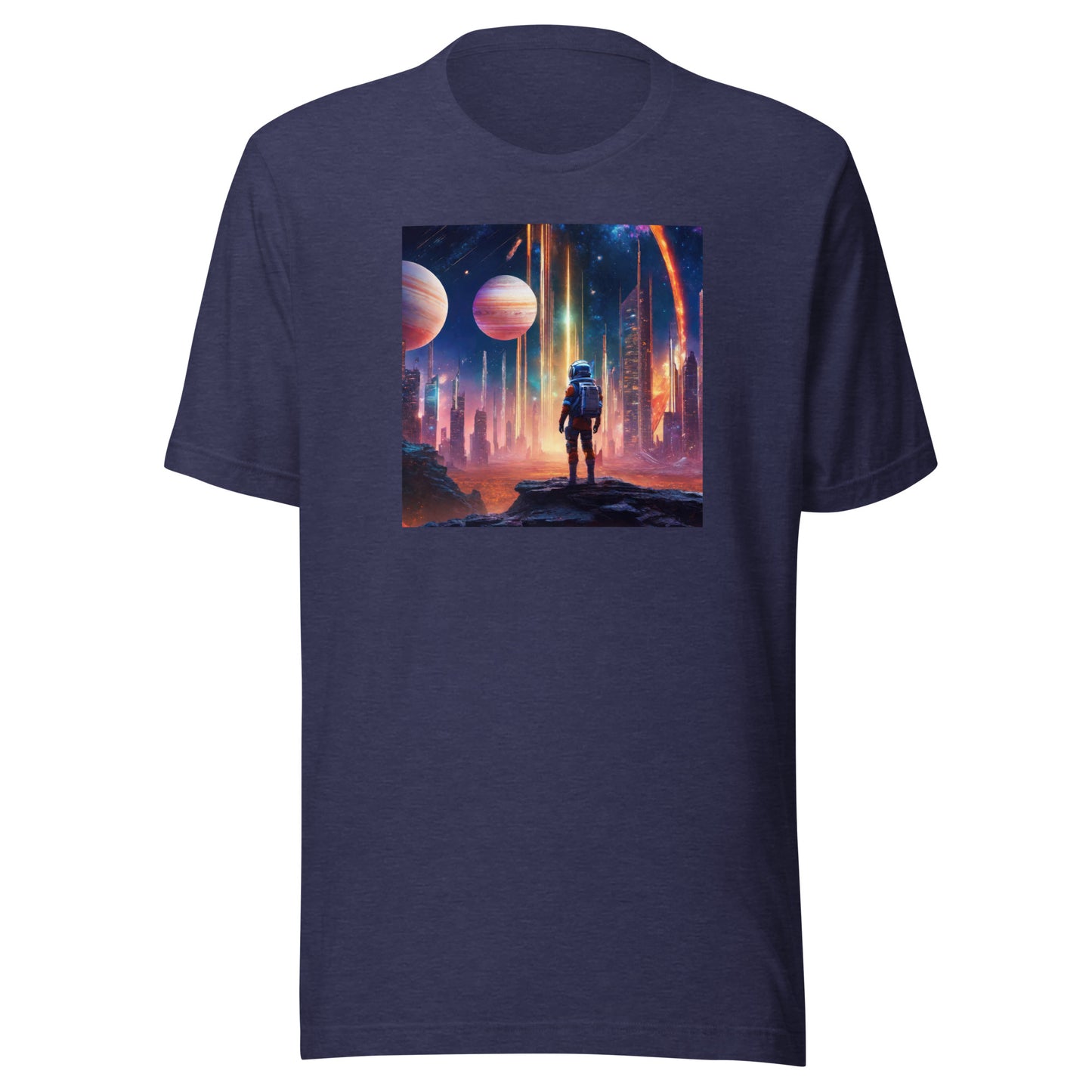 Space Explorer Dreamscape Men's T-Shirt Heather Midnight Navy