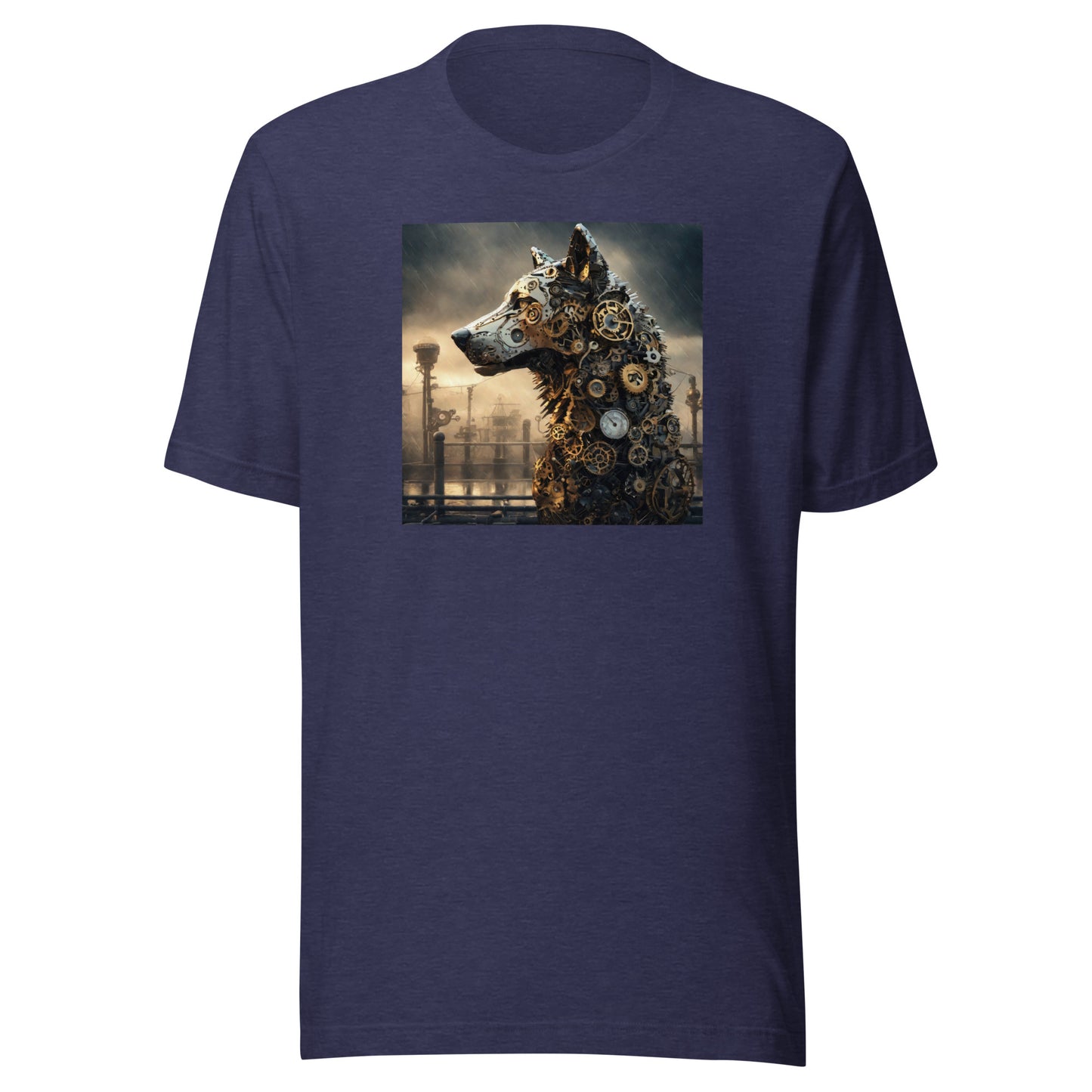 Clockwork Canine Men's SteampunkT-Shirt Heather Midnight Navy