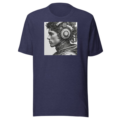 Bio-Mechanical Man Men's Sci-Fi T-Shirt Heather Midnight Navy