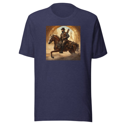 Geared Up Gunslinger Men's Steampunk T-Shirt Heather Midnight Navy