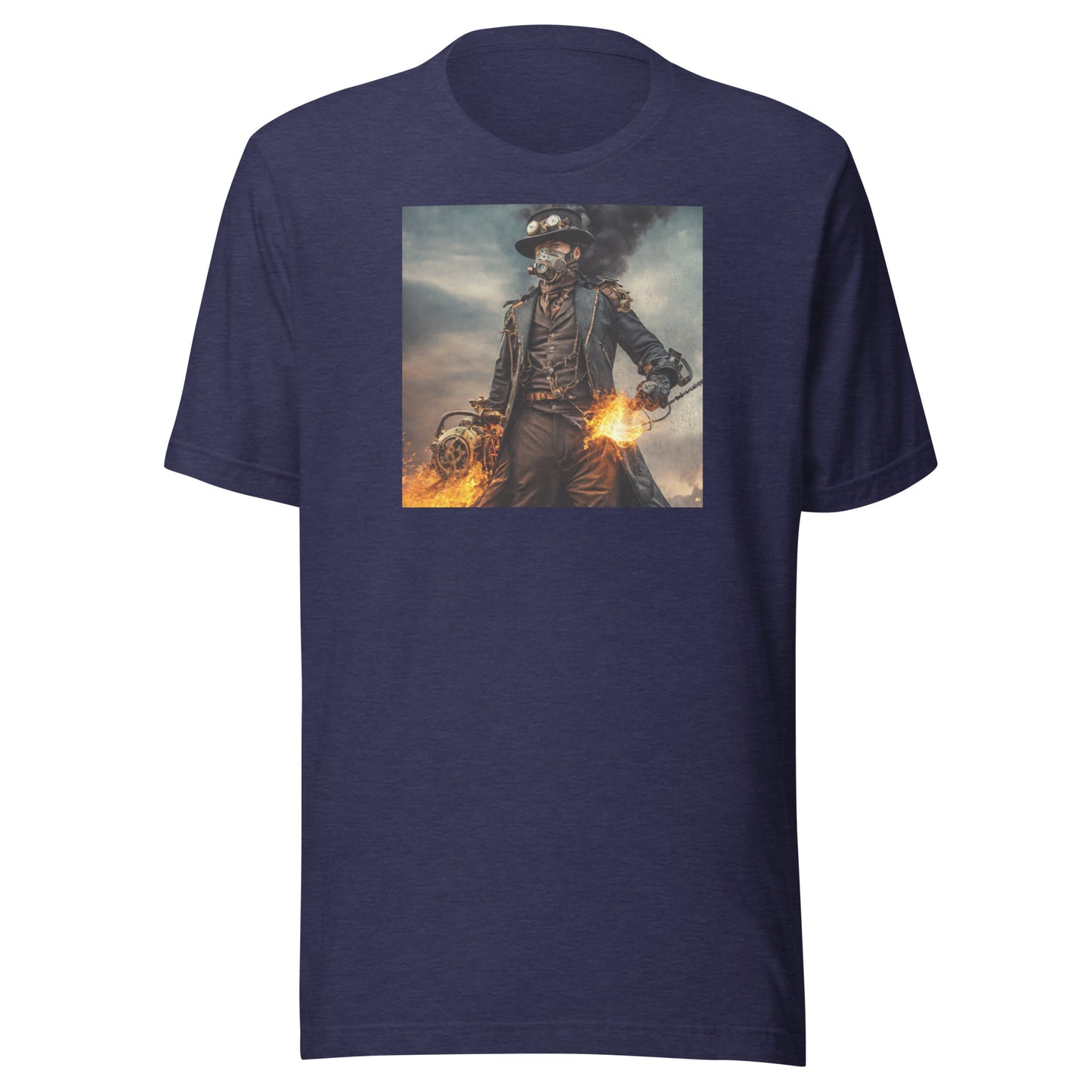 Dapper Pyro Men's Steampunk T-Shirt Heather Midnight Navy