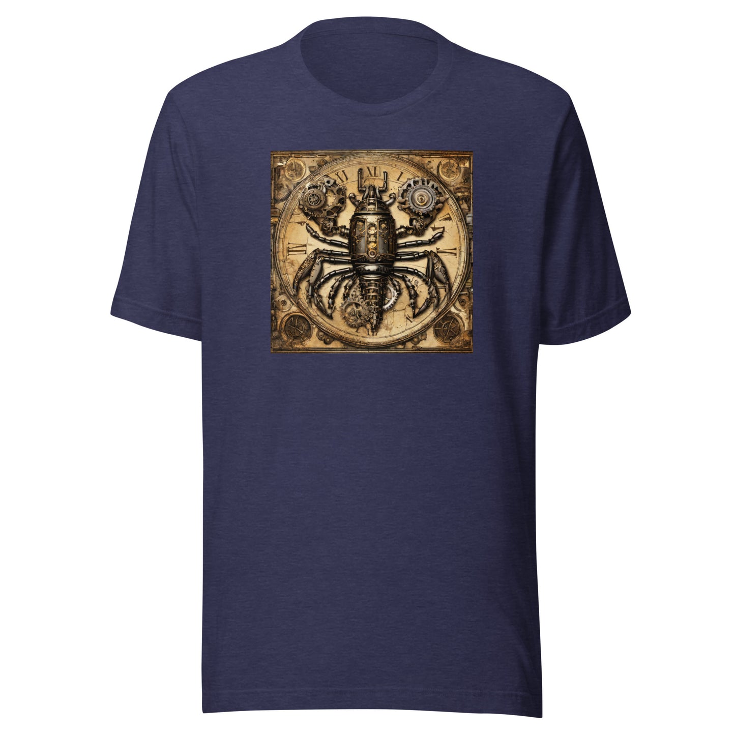 Mechanical Lobster Men's Steampunk T-Shirt Heather Midnight Navy