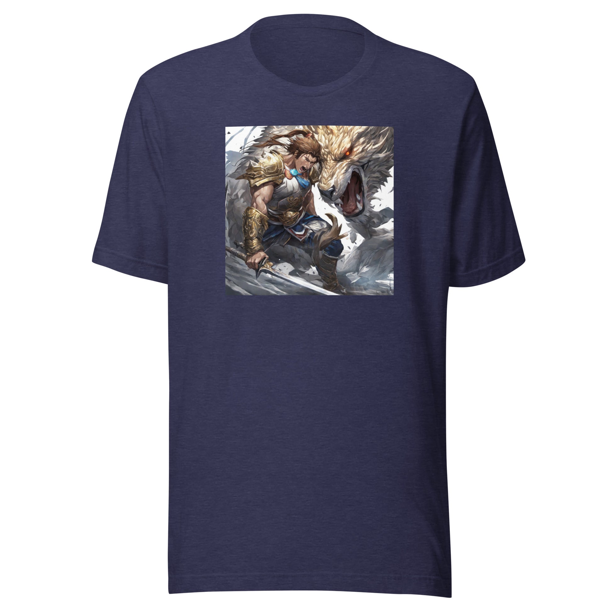 Man vs. Beast Men's T-Shirt Heather Midnight Navy