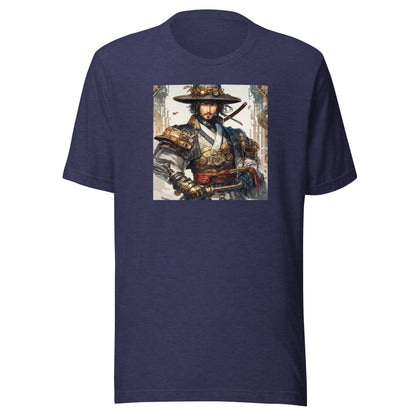 Proud Samurai Warrior Men's Anime T-Shirt Heather Midnight Navy