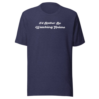 I'd Rather Be Watching Anime Men's T-Shirt Heather Midnight Navy