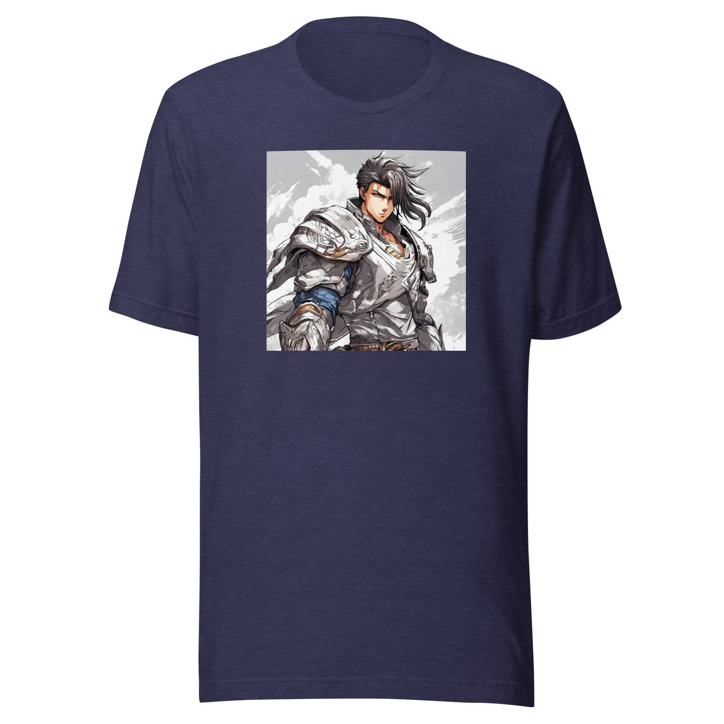 Valiant Warlord Men's Anime T-Shirt Heather Midnight Navy