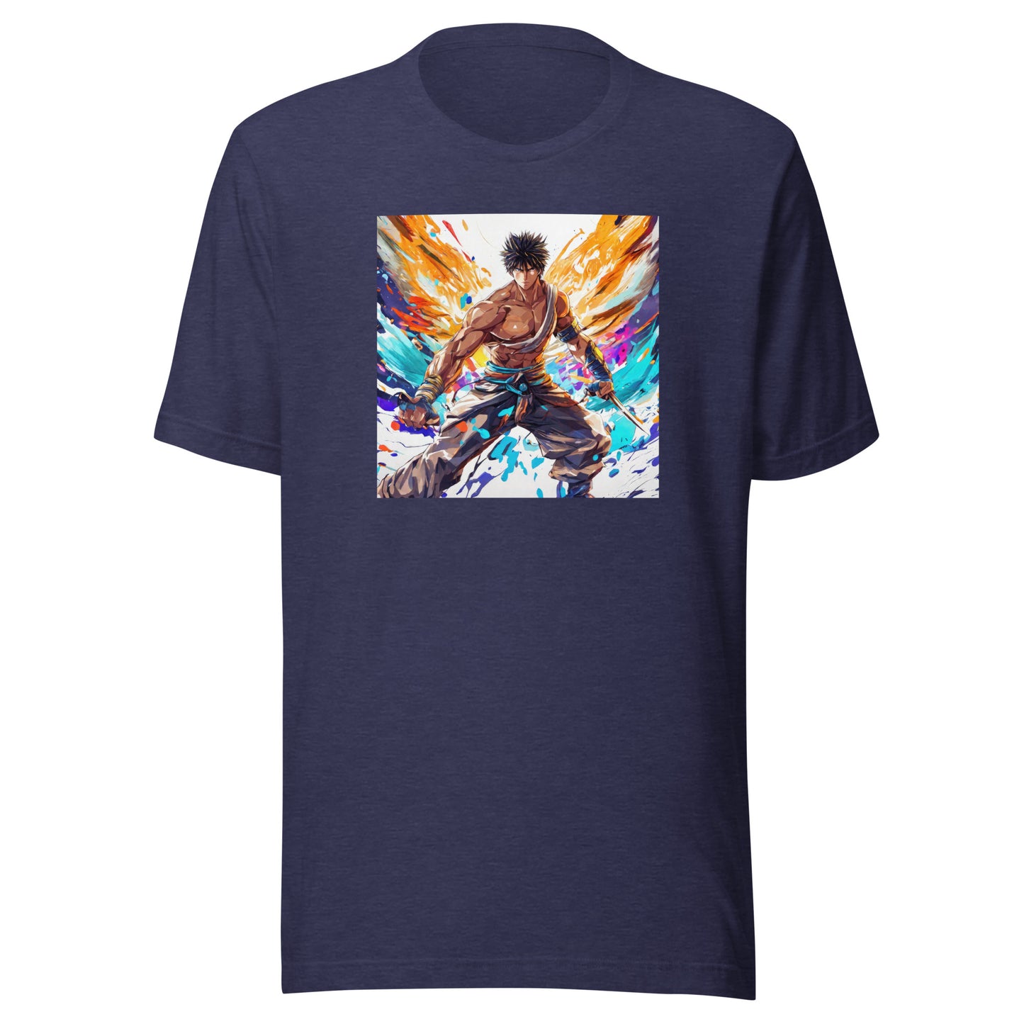 Vivid Avenger Men's Anime T-Shirt Heather Midnight Navy