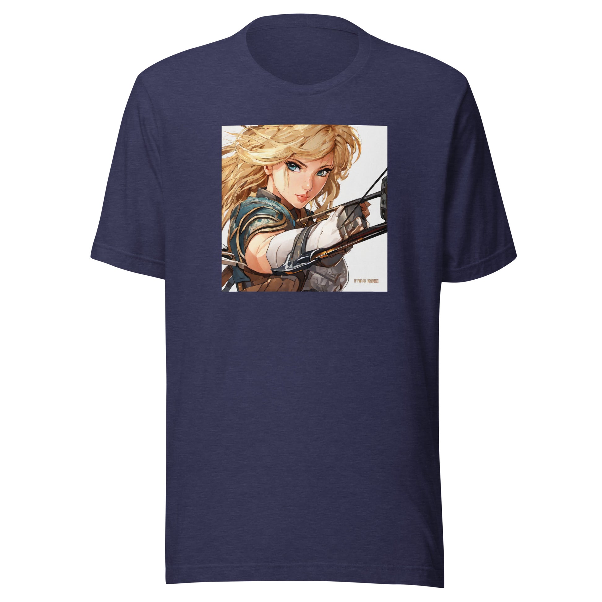 Fierce Shieldmaiden Men's Anime T-Shirt Heather Midnight Navy