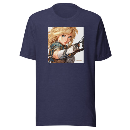 Fierce Shieldmaiden Men's Anime T-Shirt Heather Midnight Navy