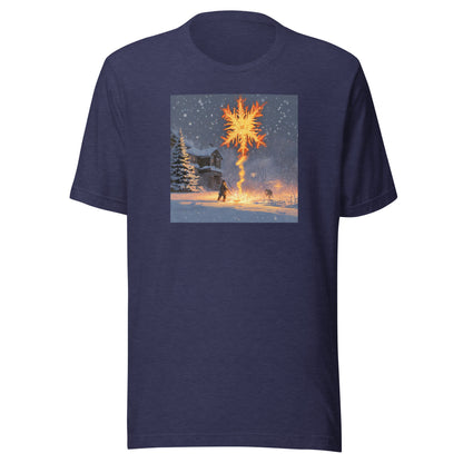 Fire from Ice Snowflake Men's Anime T-Shirt Heather Midnight Navy