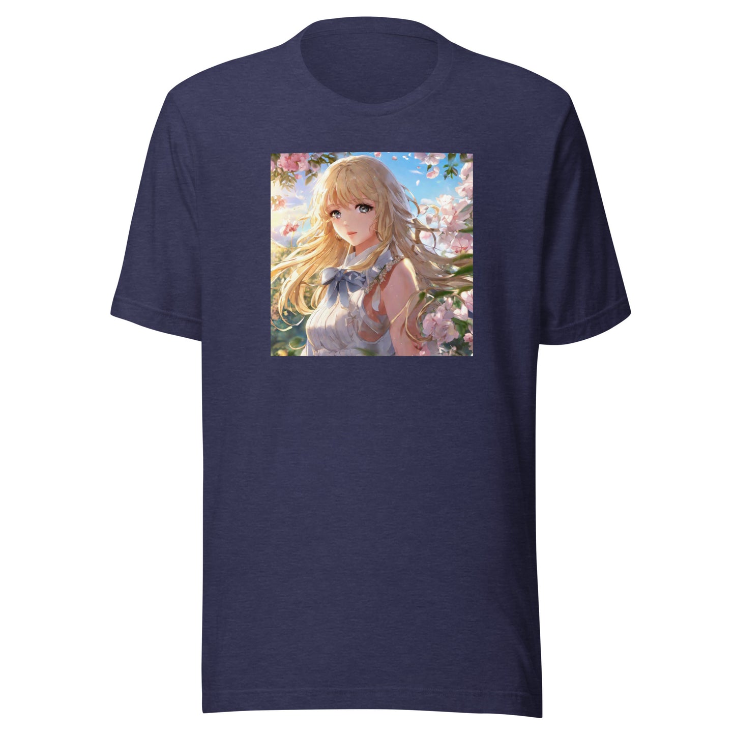 Timeless Beauty Men's Anime T-Shirt Heather Midnight Navy