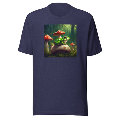 Frog & Shrooms Men's Animal T-Shirt Heather Midnight Navy