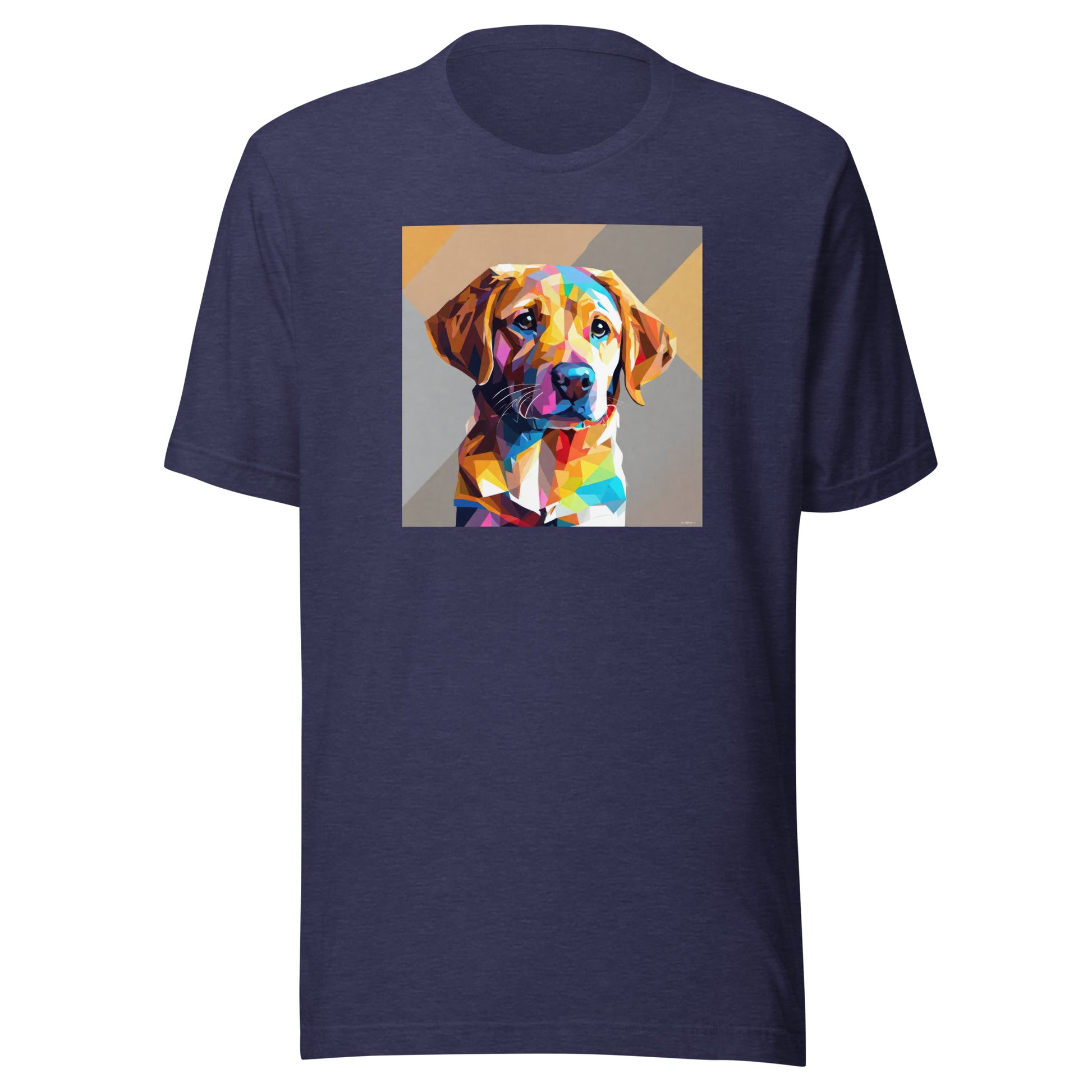 Geometric Dog Men's T-Shirt Heather Midnight Navy