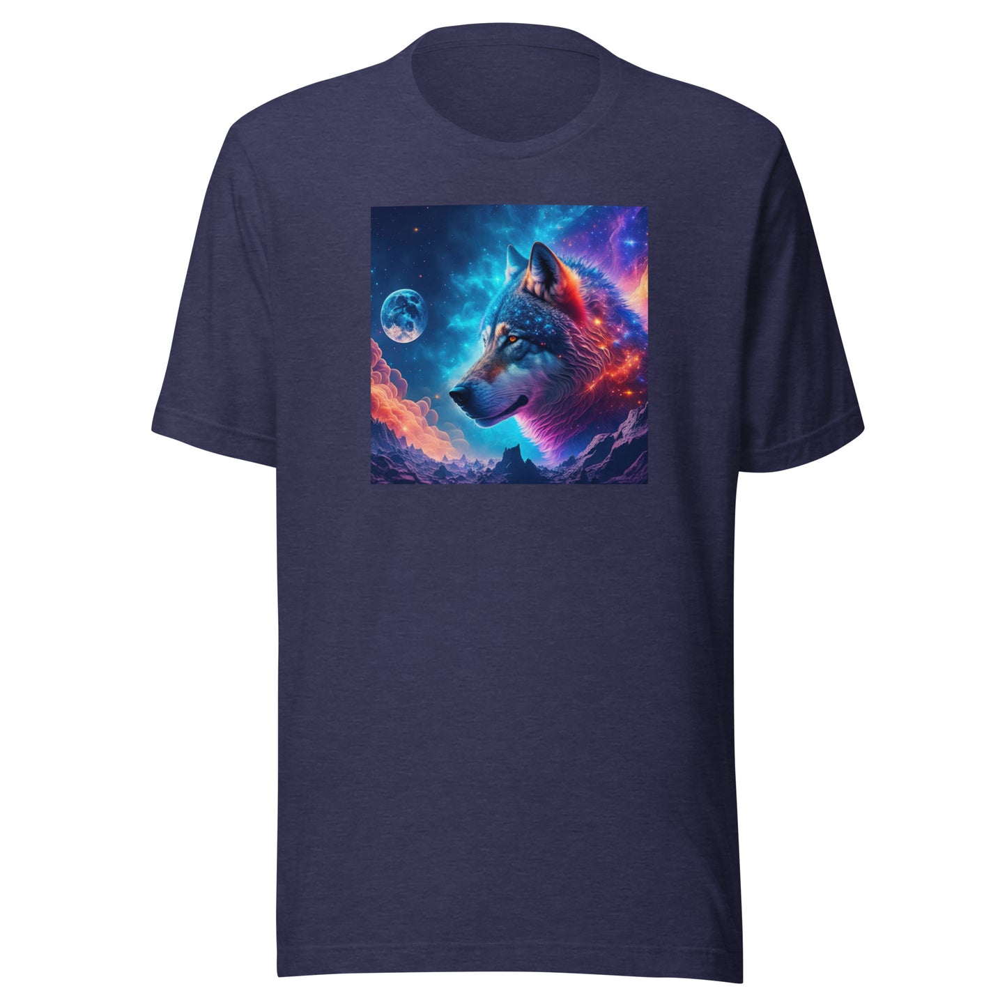 Majestic Wolf Men's Graphic Tee Heather Midnight Navy