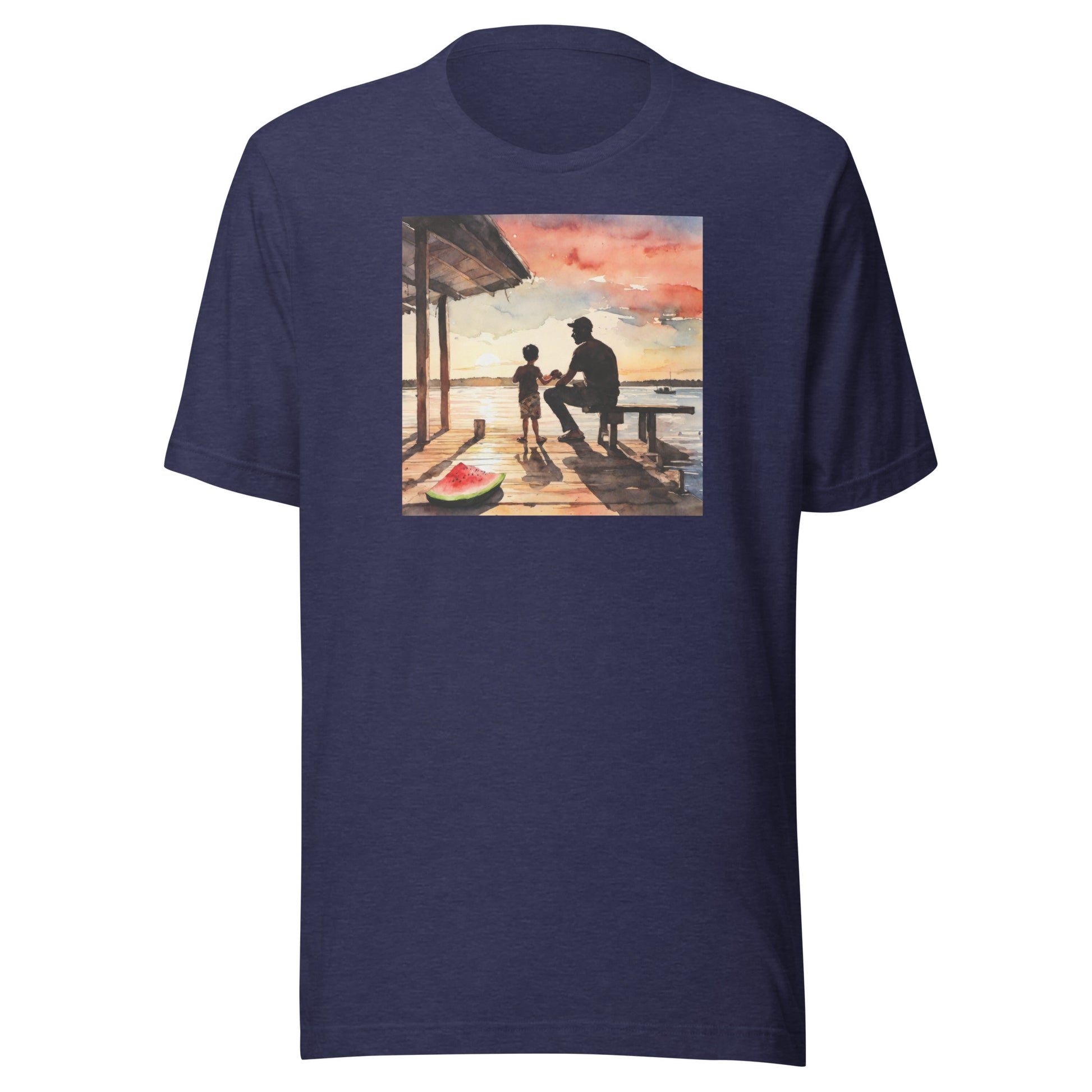 Summer Memories with Dad T-Shirt Heather Midnight Navy