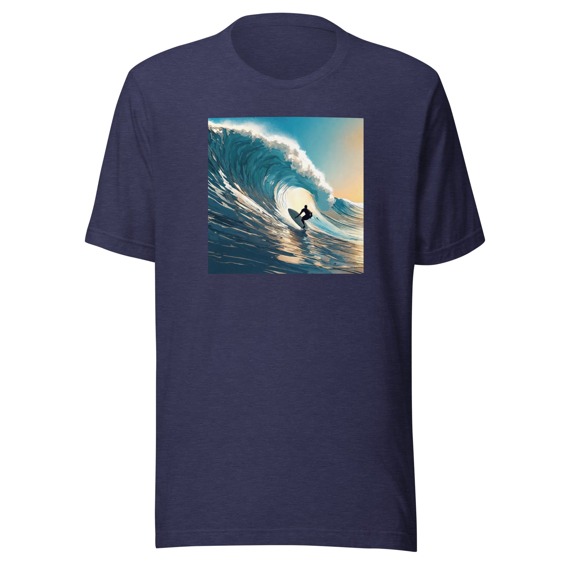 Catching Waves Men's Surfing T-Shirt Heather Midnight Navy