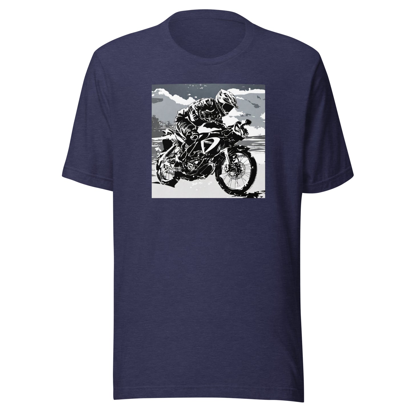 Dirt Bike Racer Men's T-Shirt Heather Midnight Navy