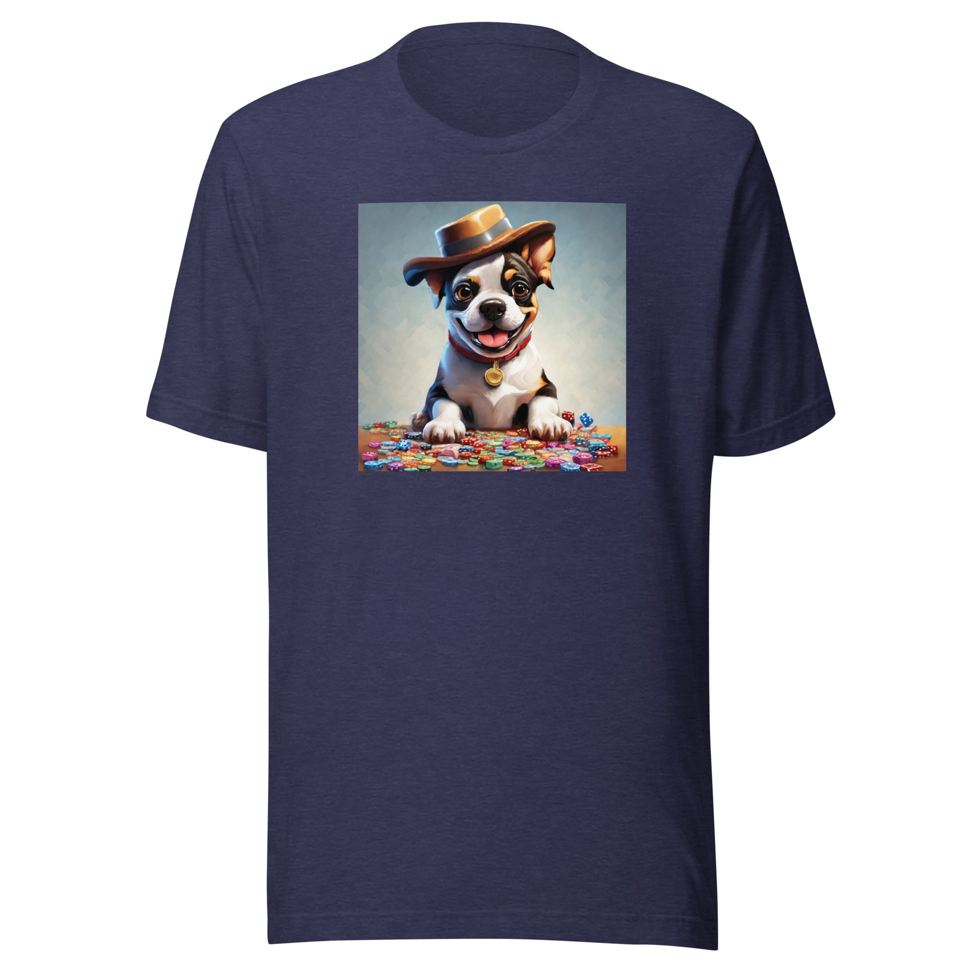 Lucky Dog Poker Night Men's T-Shirt Heather Midnight Navy