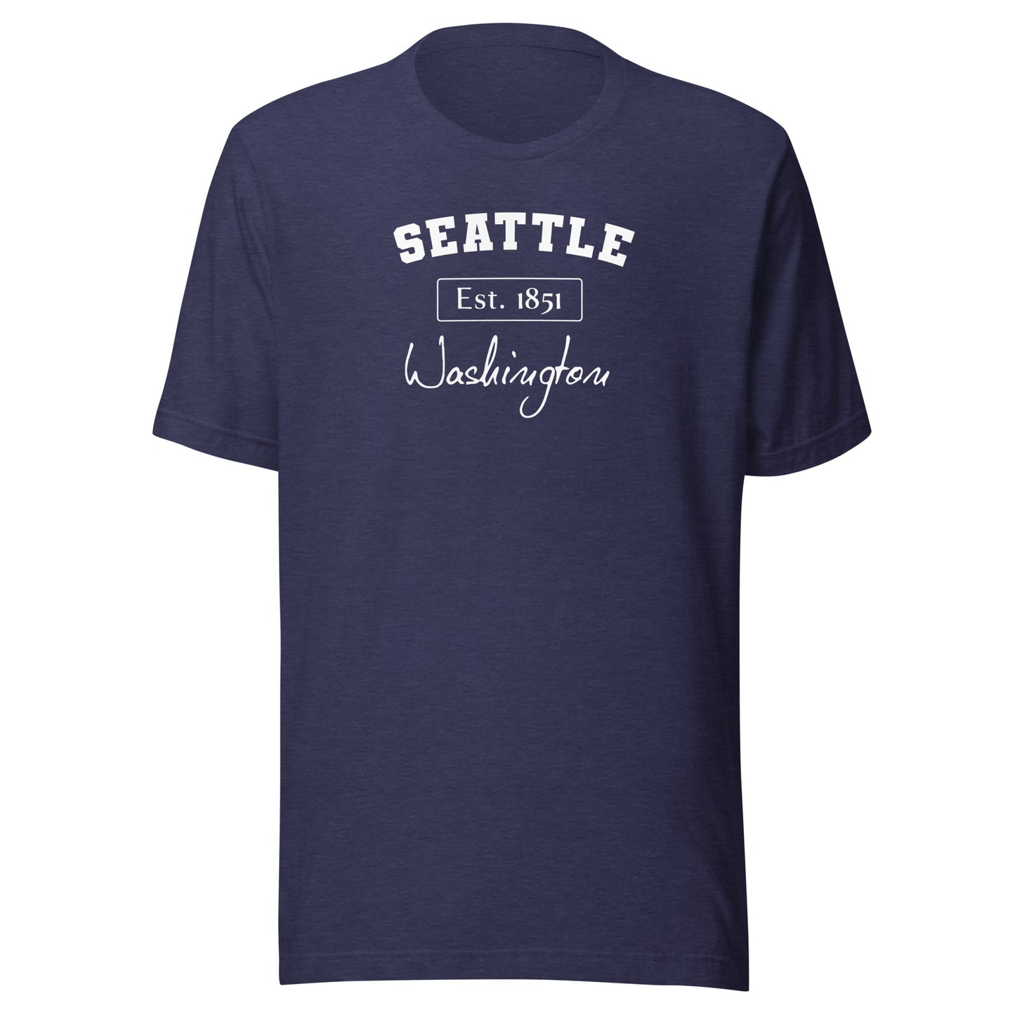 Seattle, Washington Men's T-Shirt Heather Midnight Navy