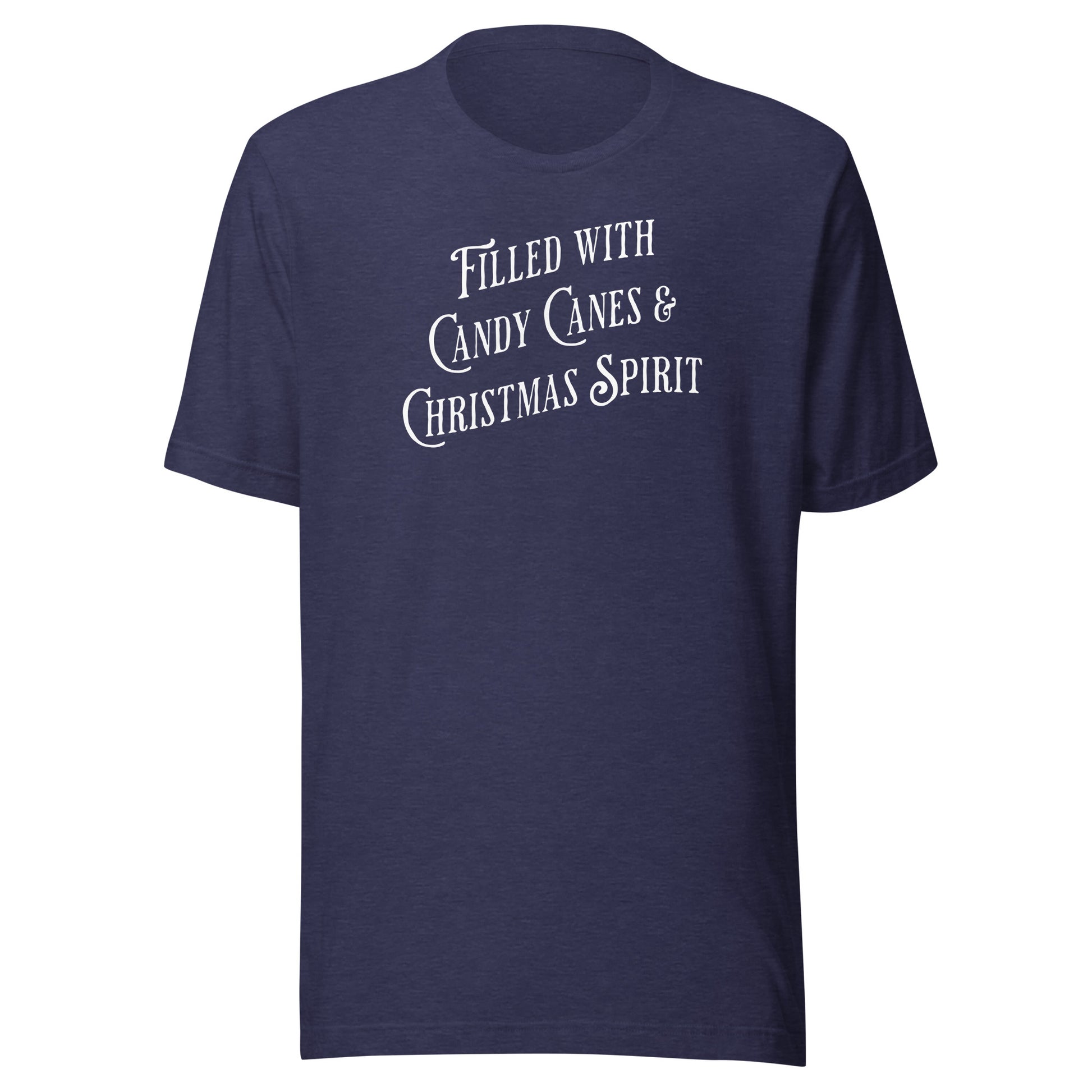 Filled with Candy Canes & Christmas Spirit Men's T-Shirt Heather Midnight Navy