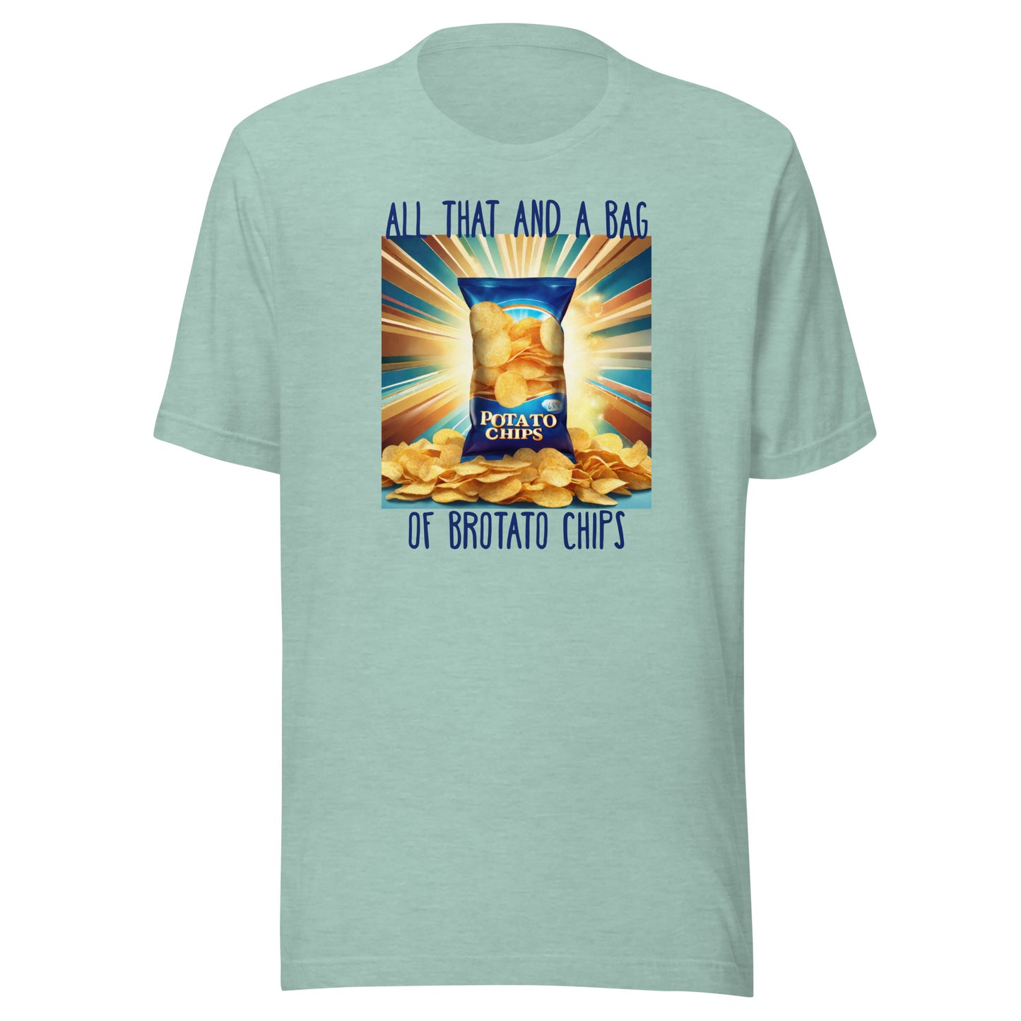 All That and a Bag of Brotato Chips Men's Funny T-Shirt Heather Prism Dusty Blue