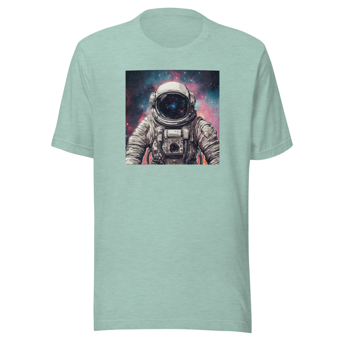 Galactic Astronaut Men's Graphic Tee Heather Prism Dusty Blue