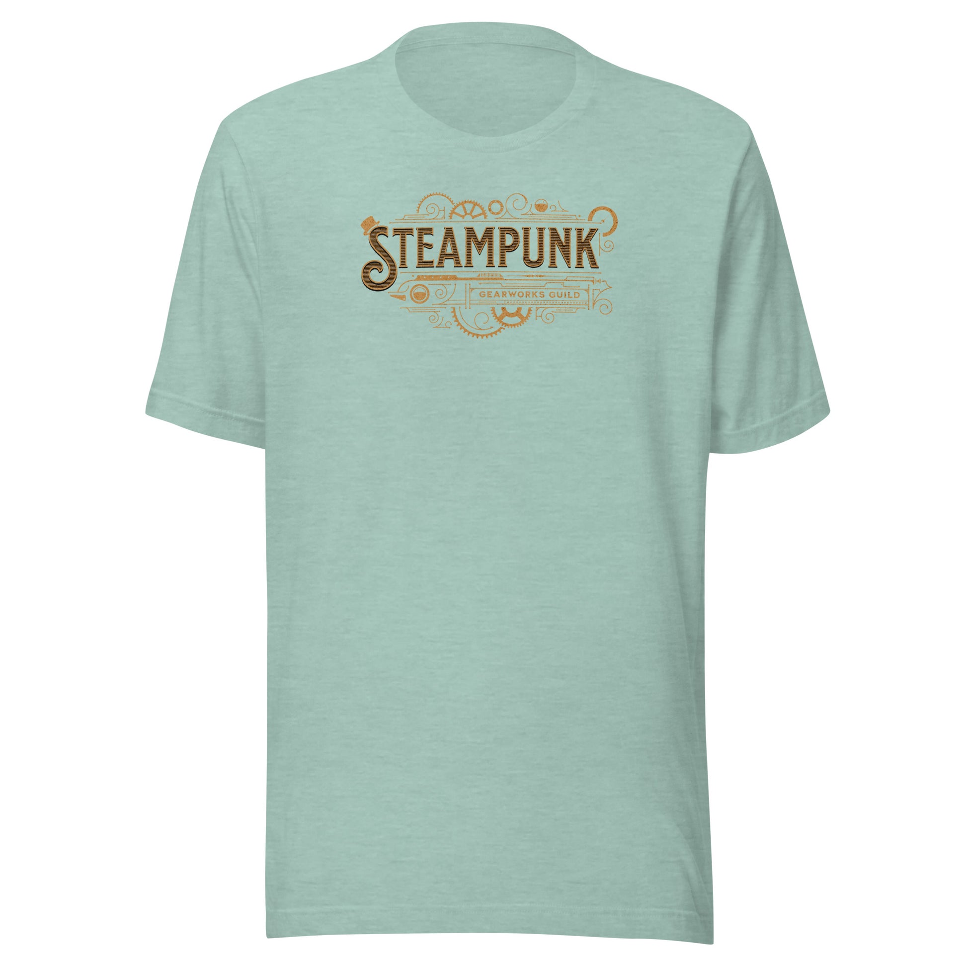 Steampunk Gearworks Guild Men's Graphic Tee Heather Prism Dusty Blue