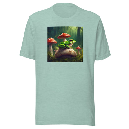 Frog & Shrooms Men's Animal T-Shirt Heather Prism Dusty Blue