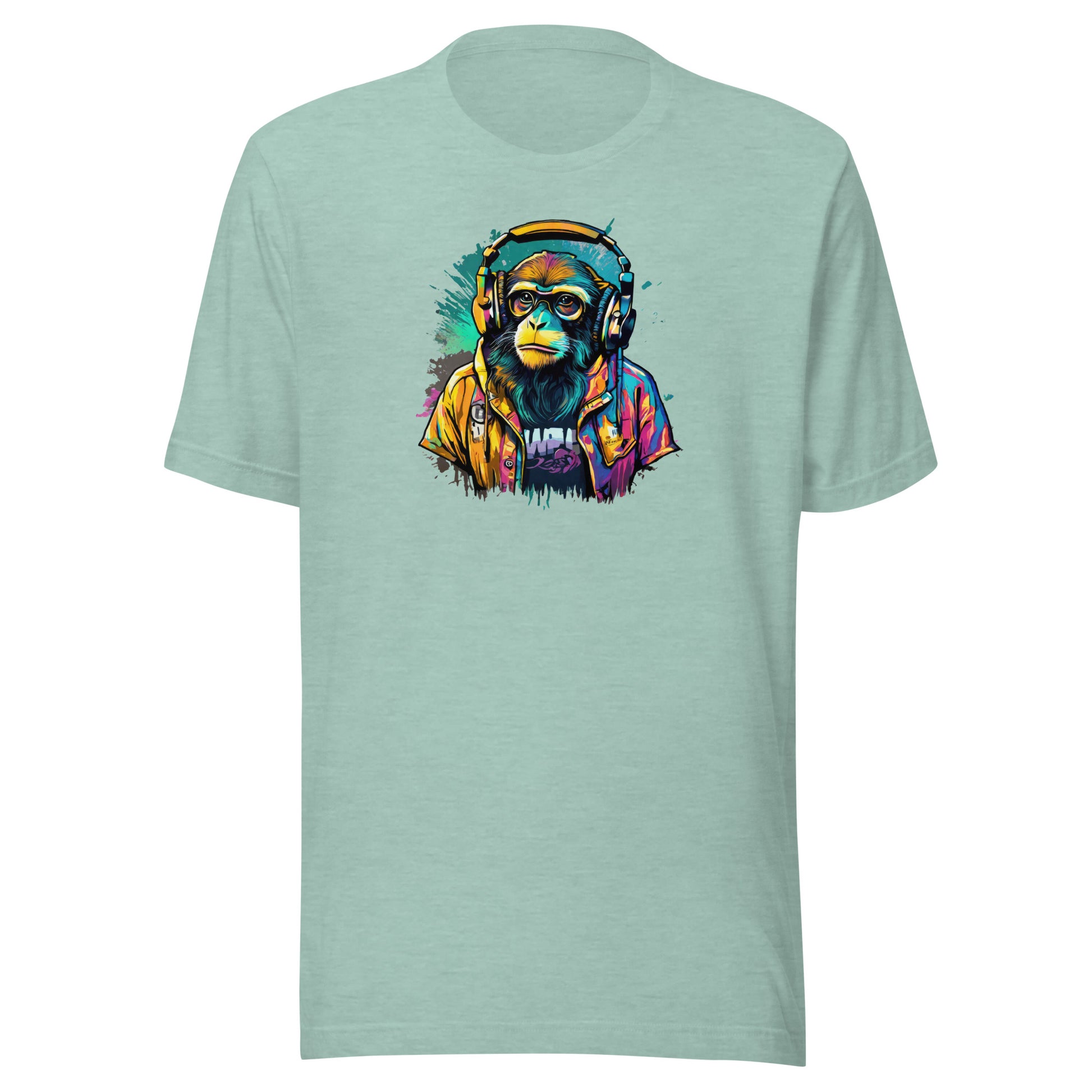 Monkey Music Men's T-Shirt Heather Prism Dusty Blue