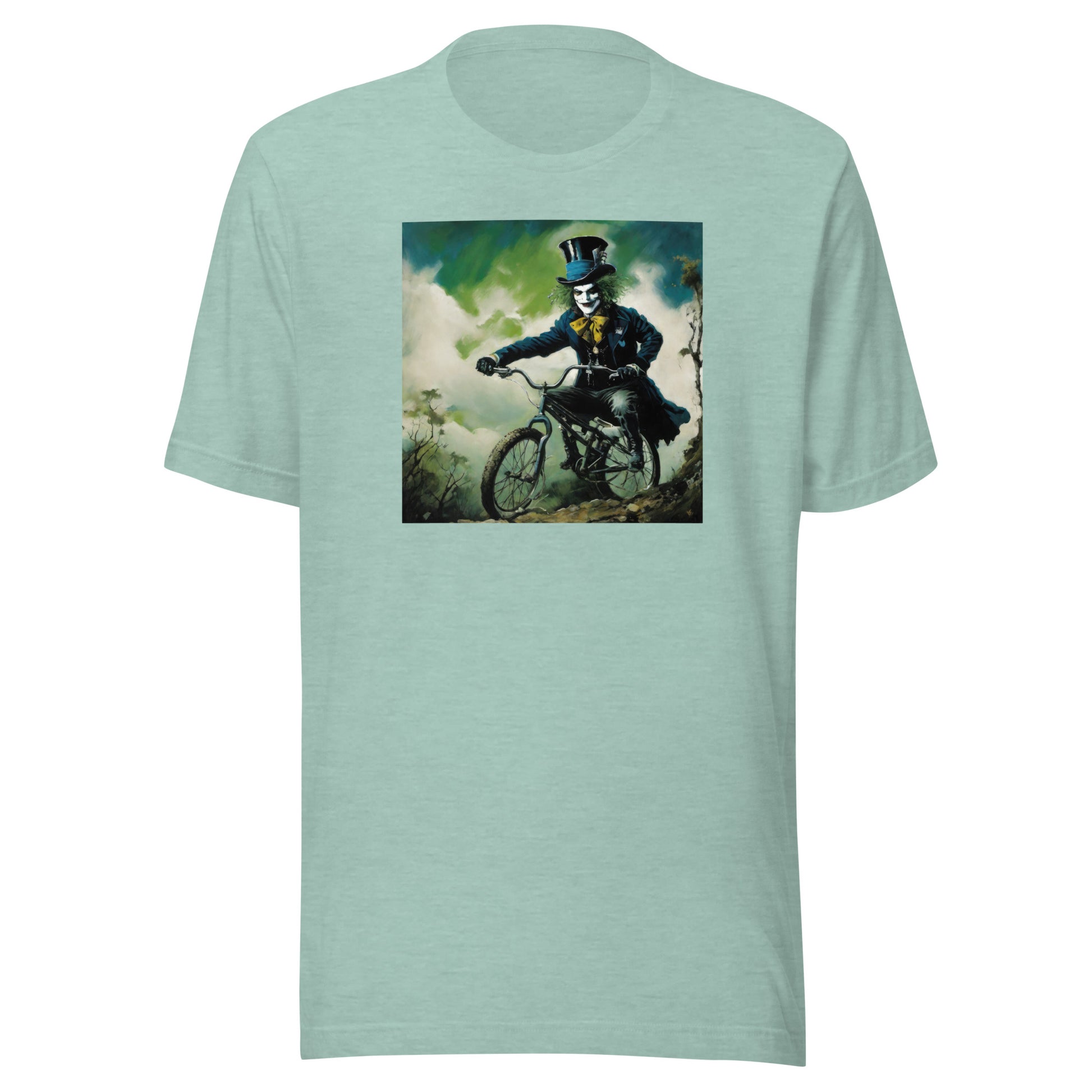 Mad Hatter Biking Men's T-Shirt Heather Prism Dusty Blue