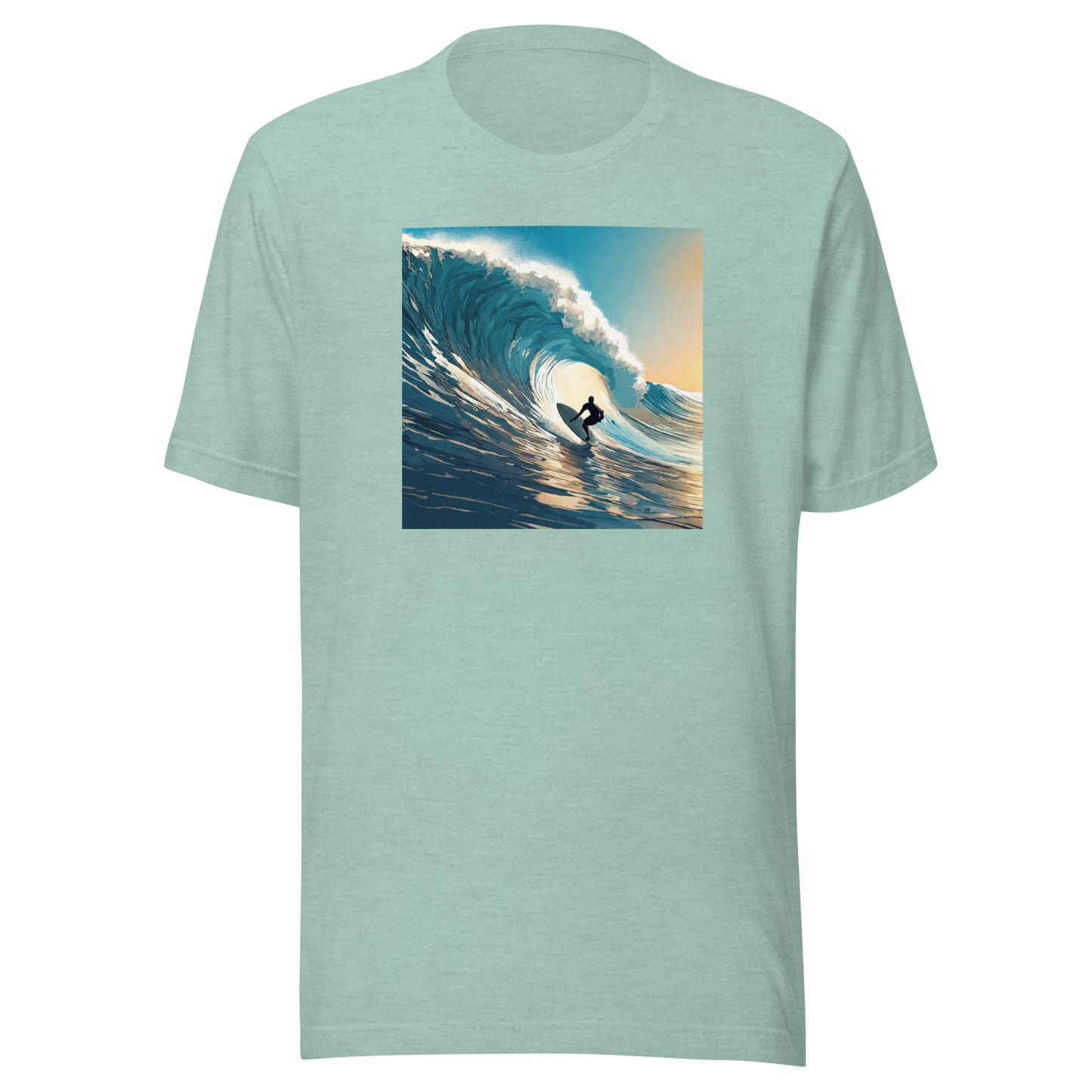 Catching Waves Men's Surfing T-Shirt Heather Prism Dusty Blue