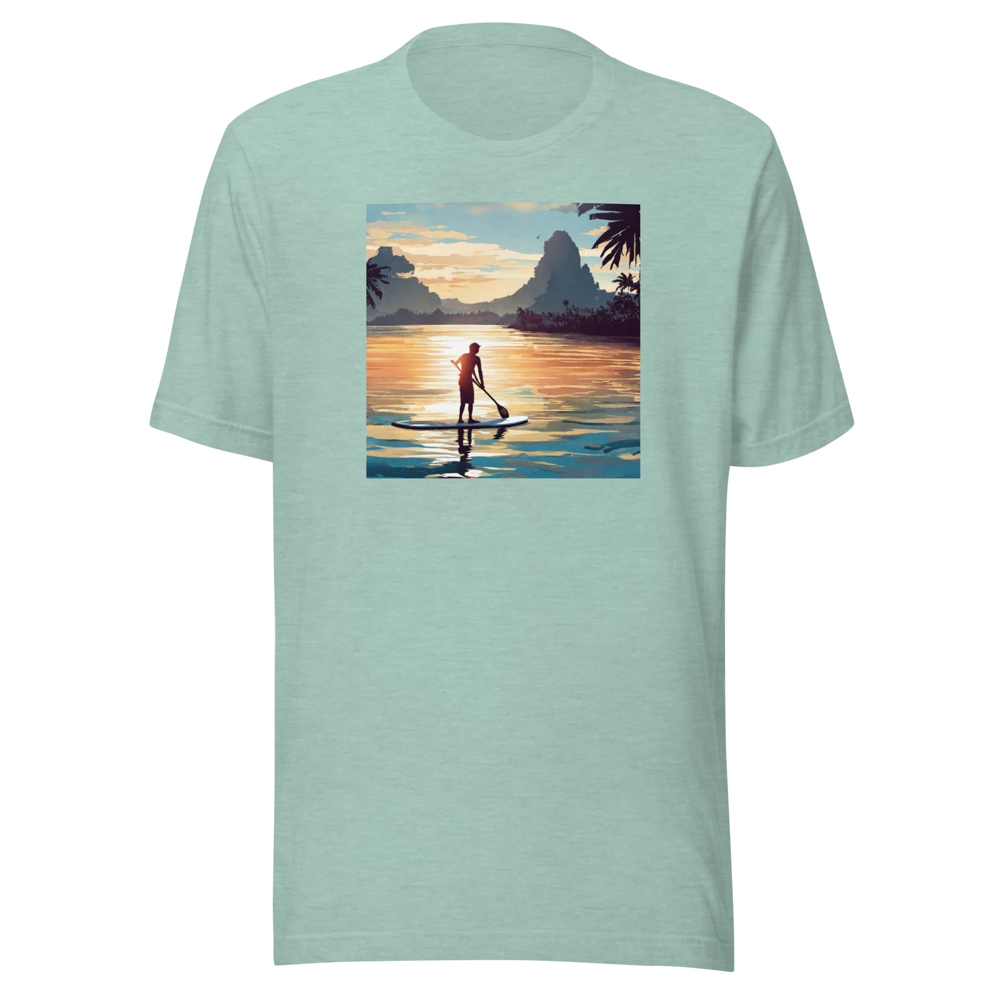 Paddleboarding Paradise Men's T-Shirt Heather Prism Dusty Blue