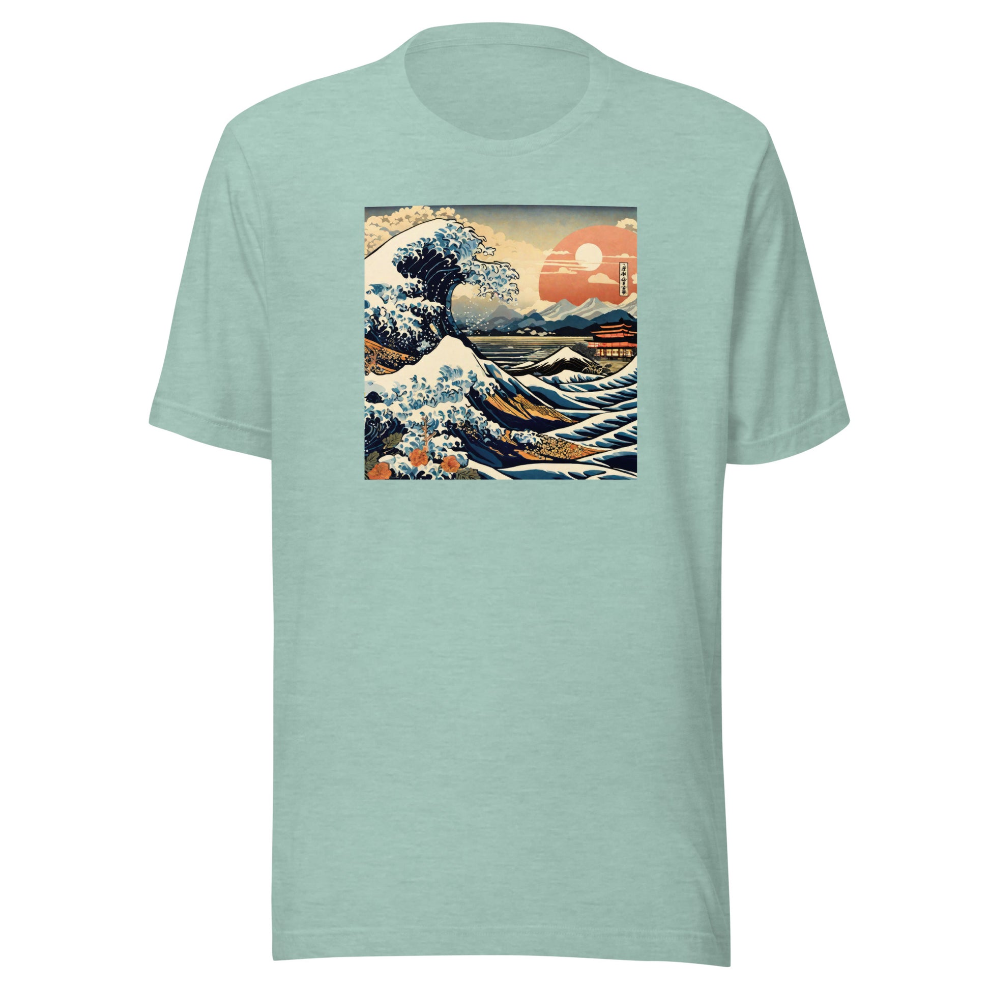 Ukiyo-e Wave Men's T-Shirt Heather Prism Dusty Blue