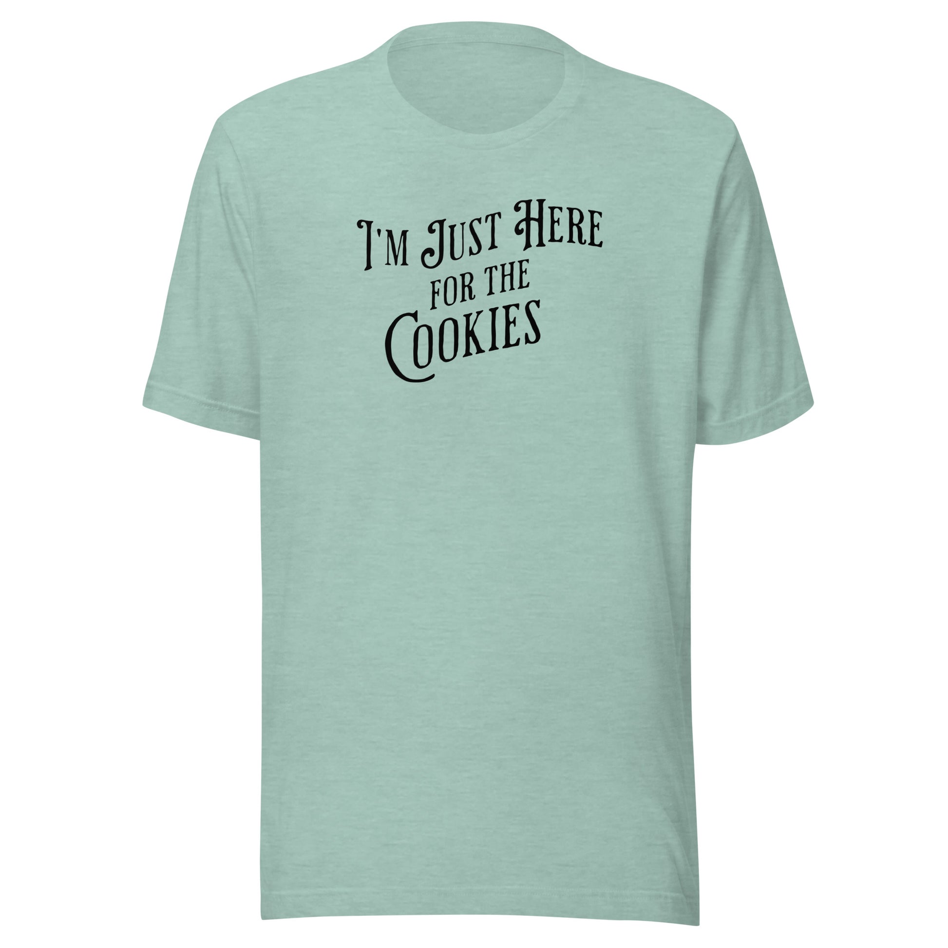 I'm Just Here for the Cookies Men's Christmas T-Shirt Heather Prism Dusty Blue